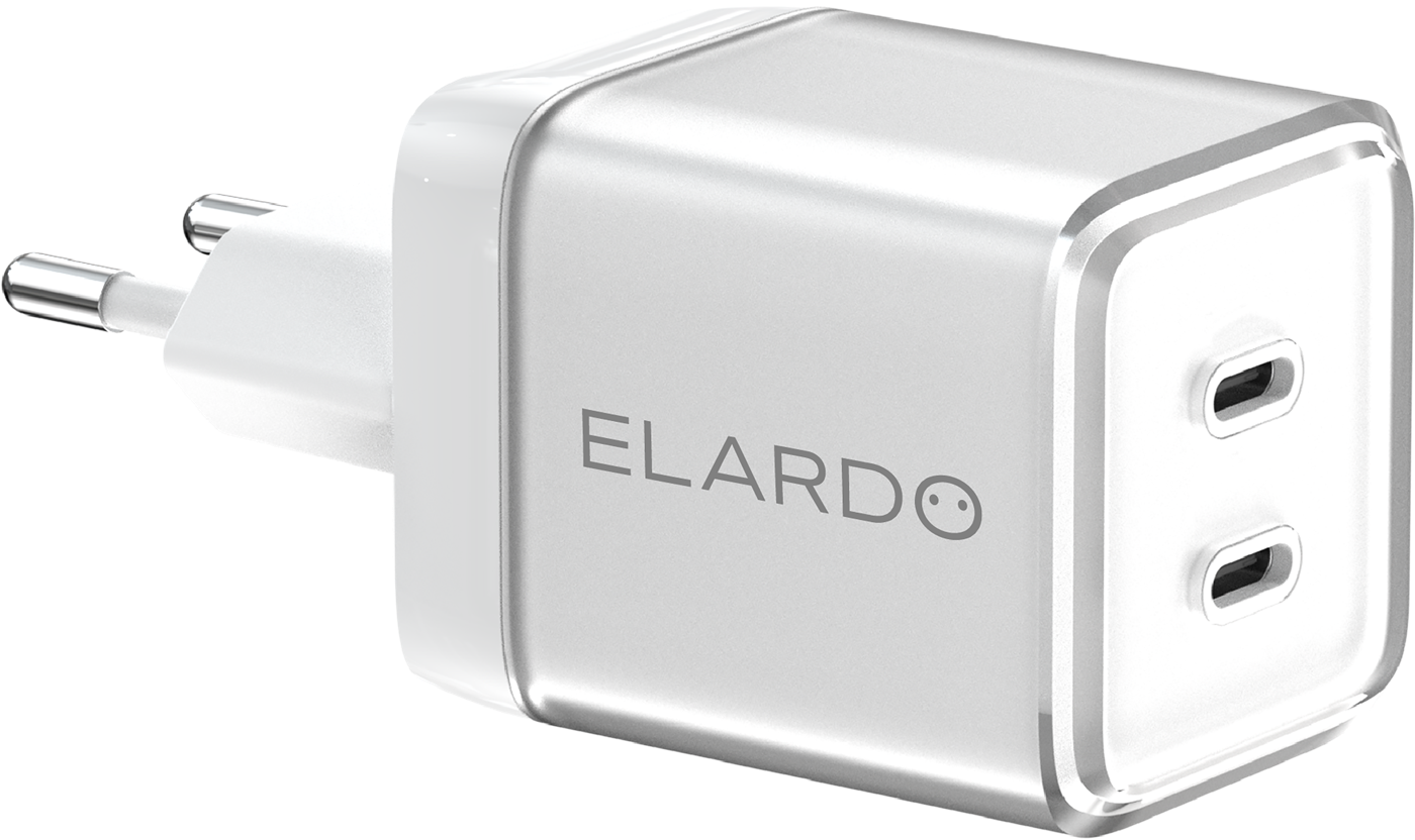 White ELARDO 67W dual USB-C GaN charger